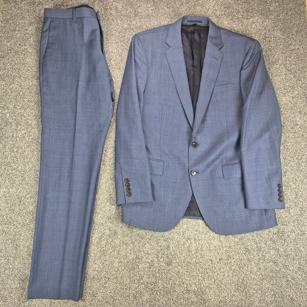 J.Crew Suit Mens 40R Blue Crosby Tollegno 1900 Italian Wool Ludlow Slim 32x32